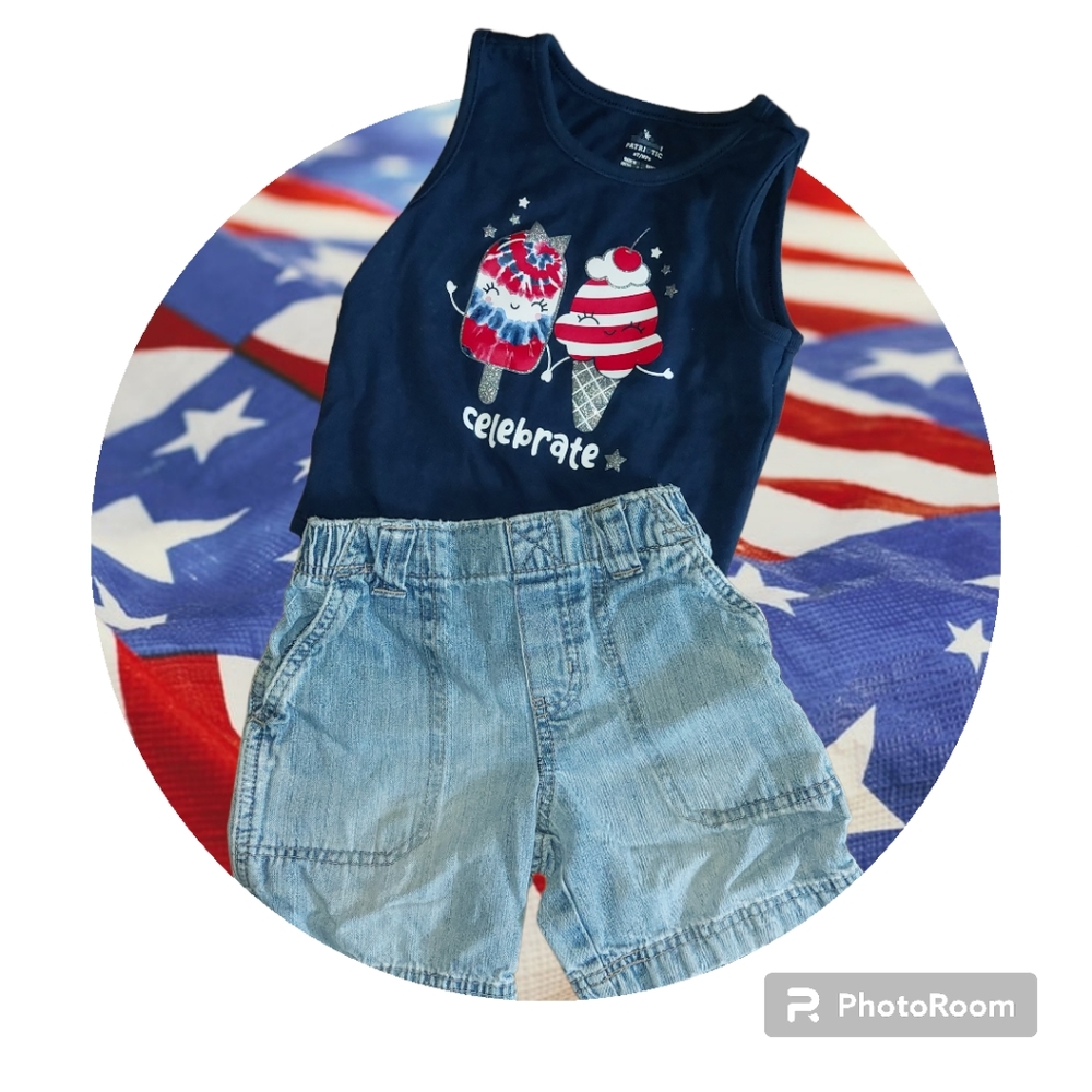 Girls 2T Patriotic Set, Tank and Shorts